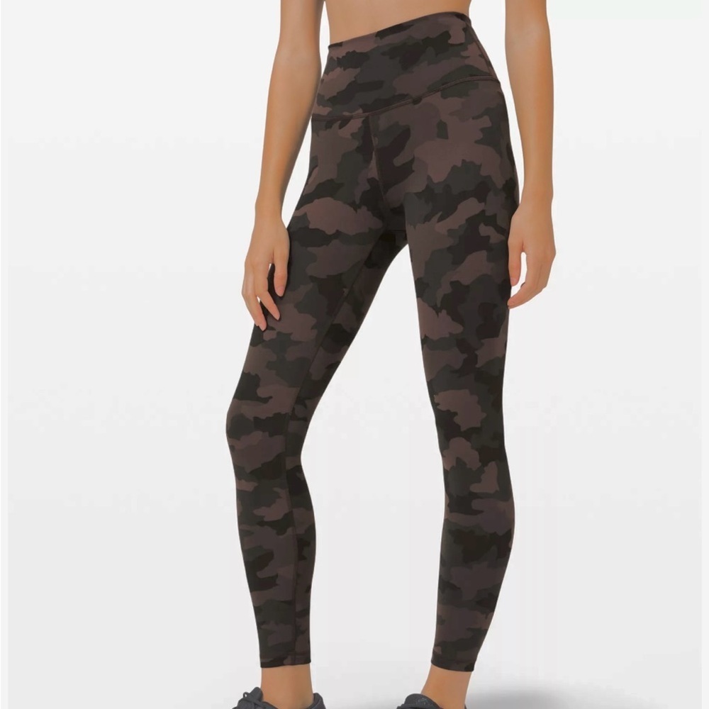 Lululemon Wunder Train High Rise Leggings Camo Size 4